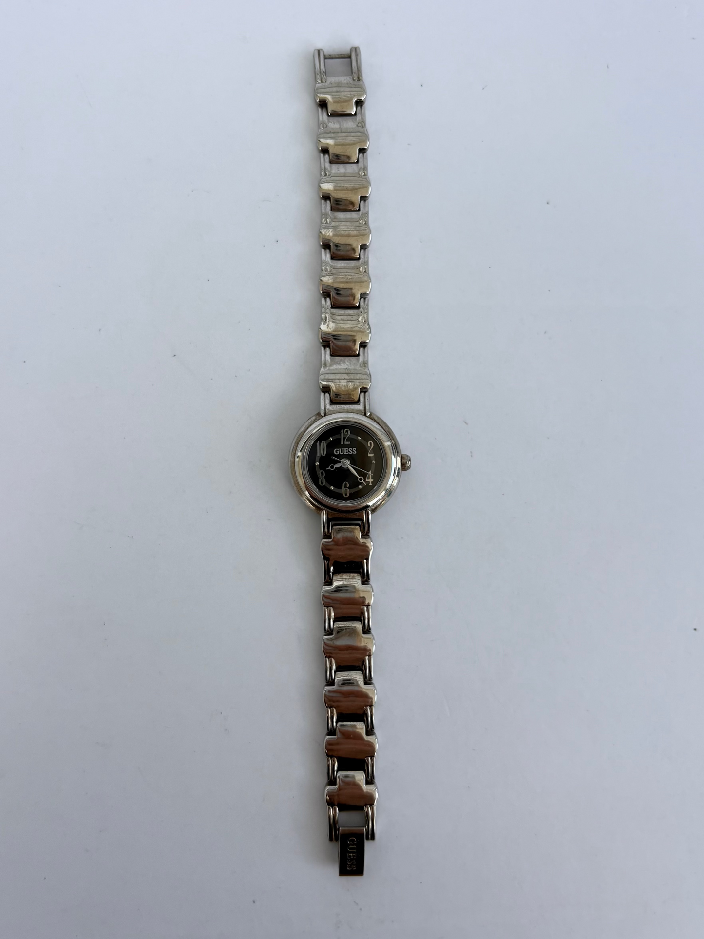 Rare Vintage Guess Silver Round Watch