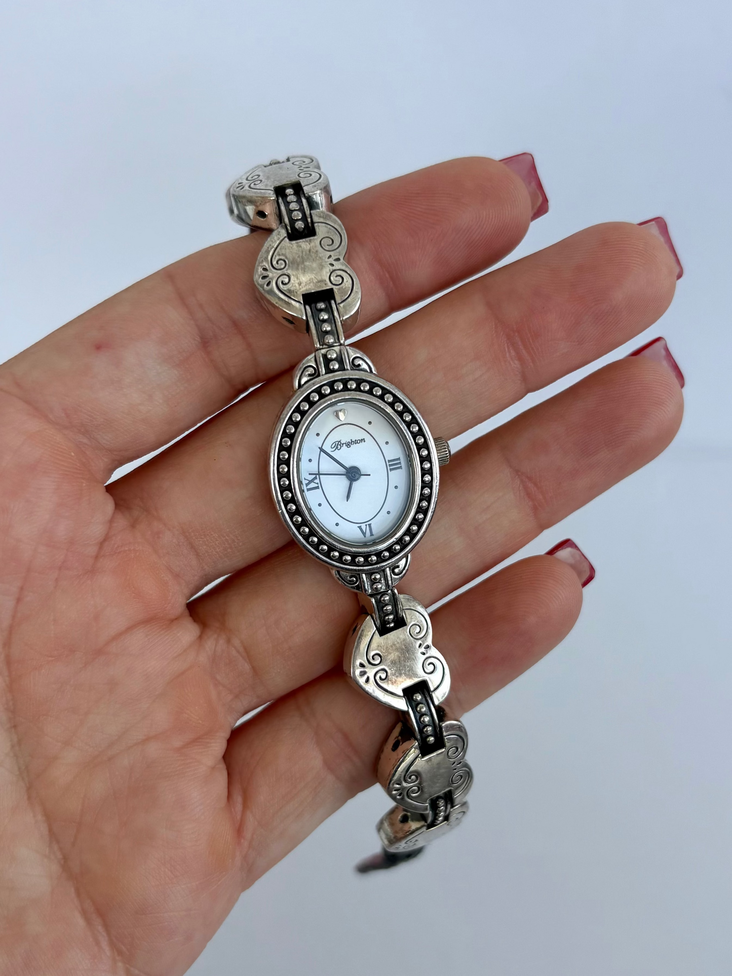 Rare Vintage Silver Round Face Brighton Watch