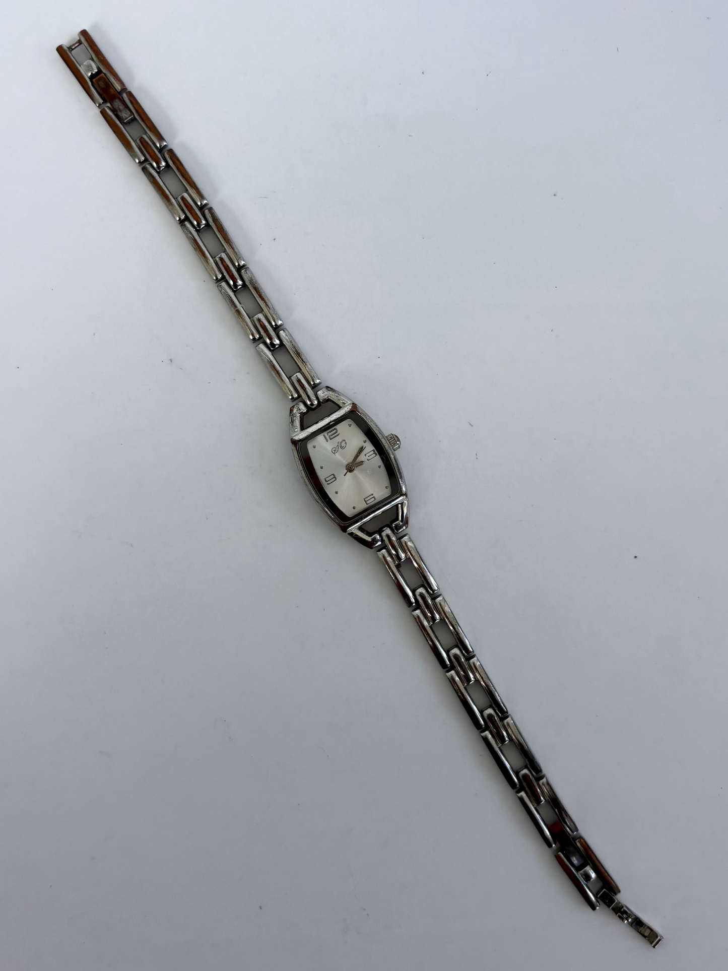 Rare Vintage Rectangle Dial Silver Womens Watch