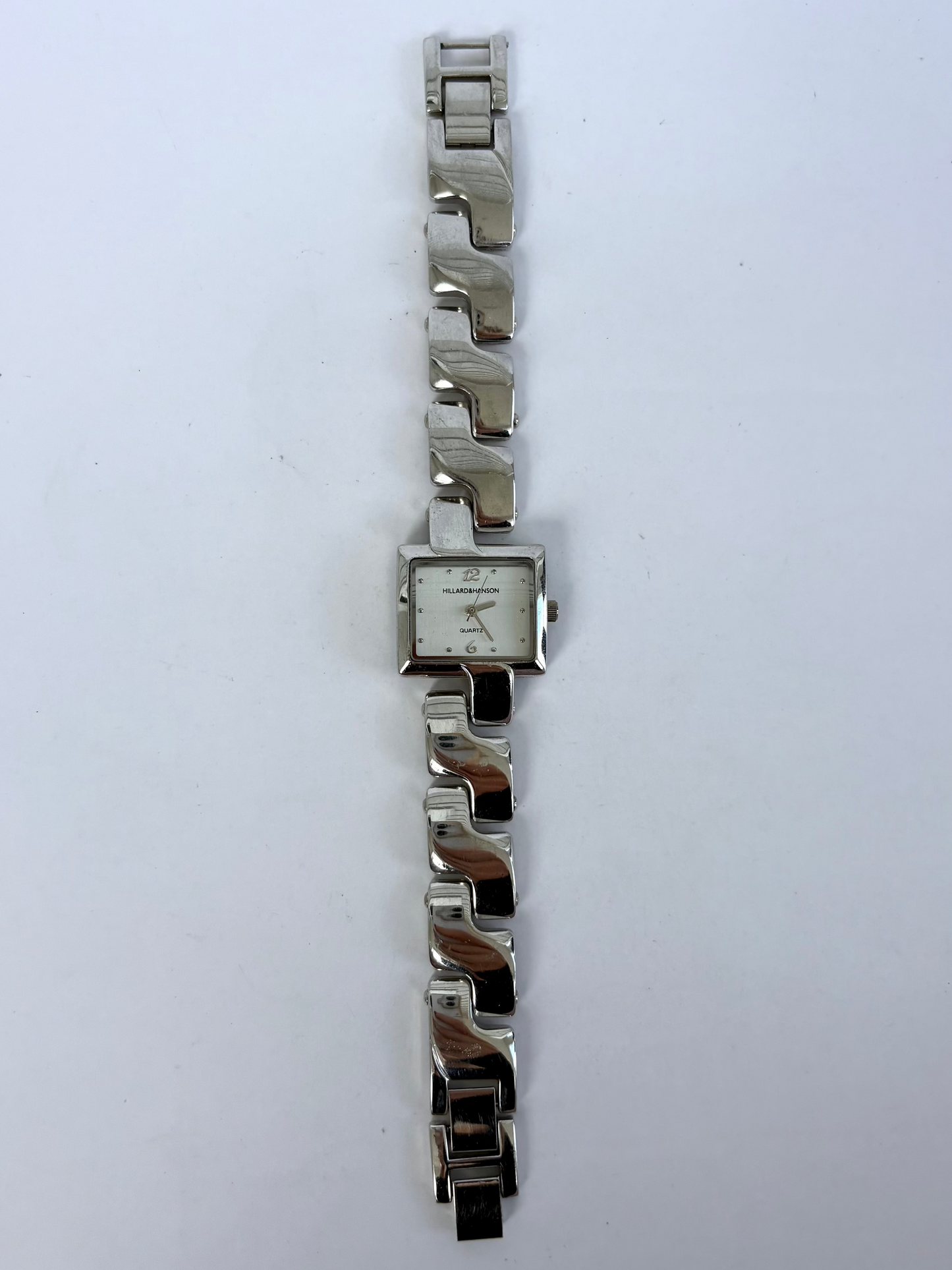 Rare Vintage Chunky Rectangle Silver Womens Watch