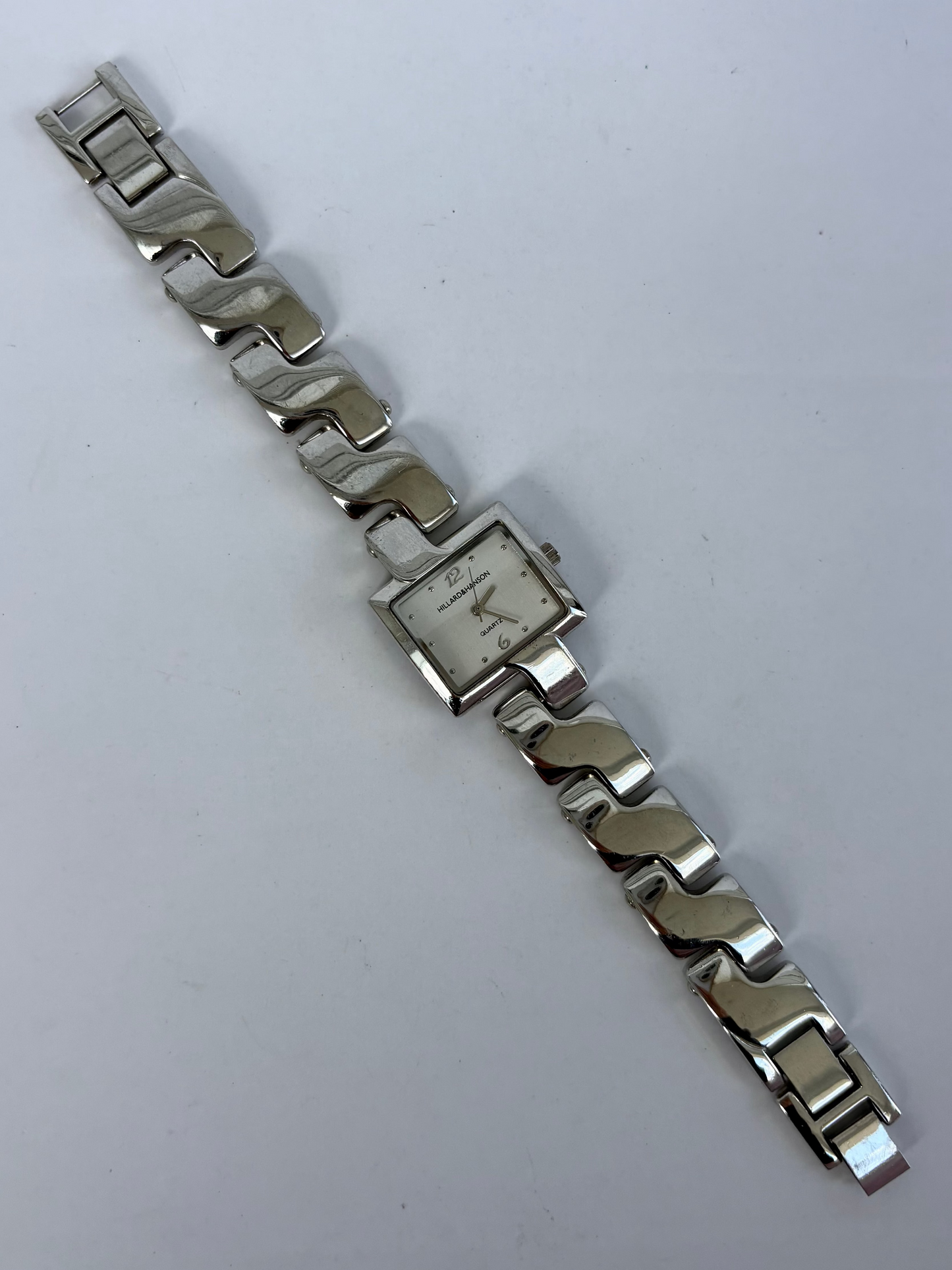 Rare Vintage Chunky Rectangle Silver Womens Watch
