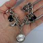 Rare Vintage Chunky Charm Silver Bracelet Watch