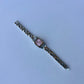 Rare Vintage Silver Toned Pink Face Womens Watch