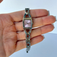 Rare Vintage Silver Toned Pink Face Womens Watch
