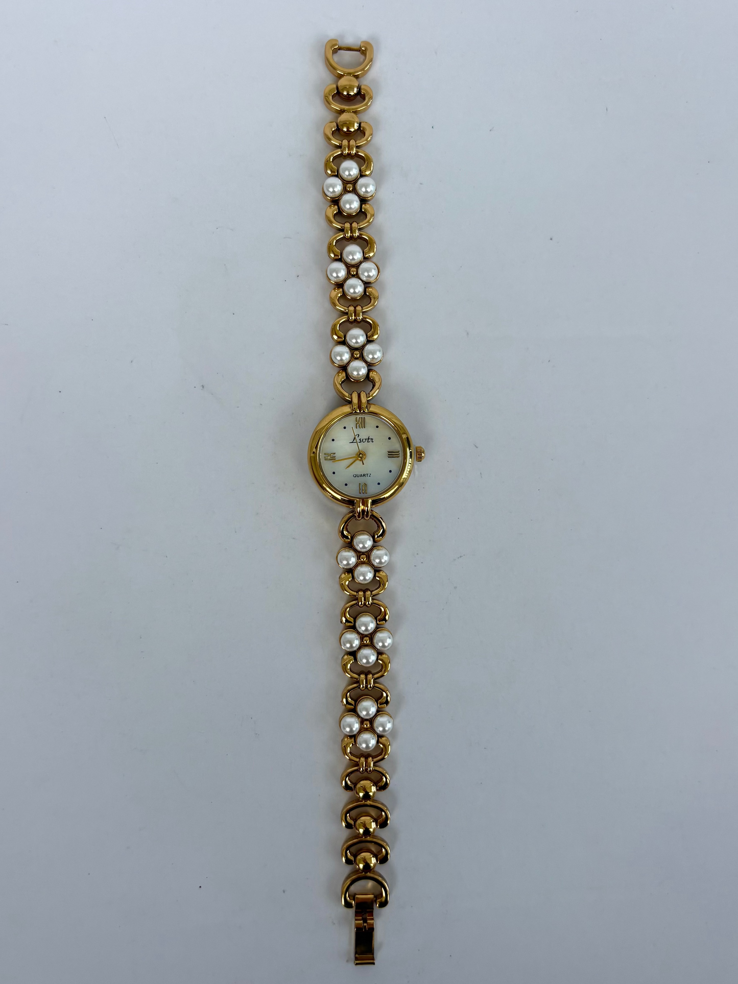 Vintage Inspired Pearl Detail Gold Womens Watch