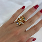 Horizontal Diamond 18k Gold Ring