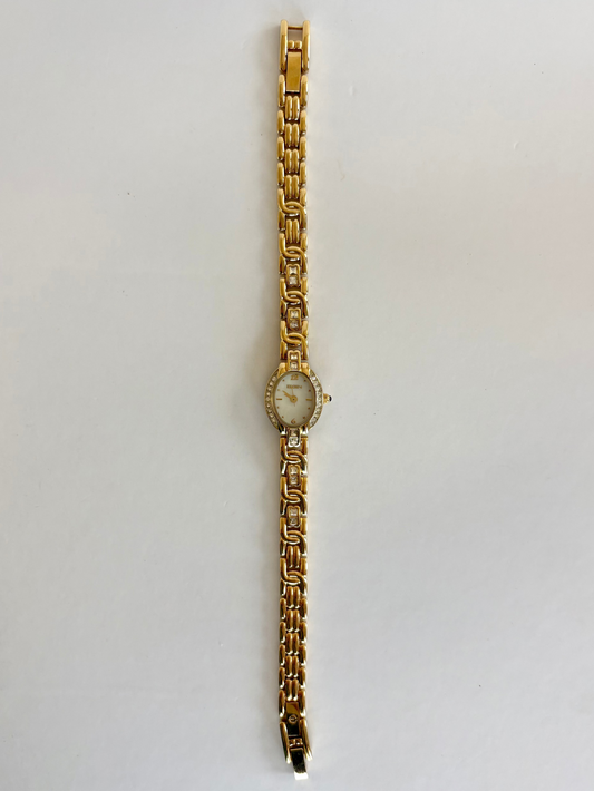Rare Vintage Gold Toned Florence Heart Womens Watch
