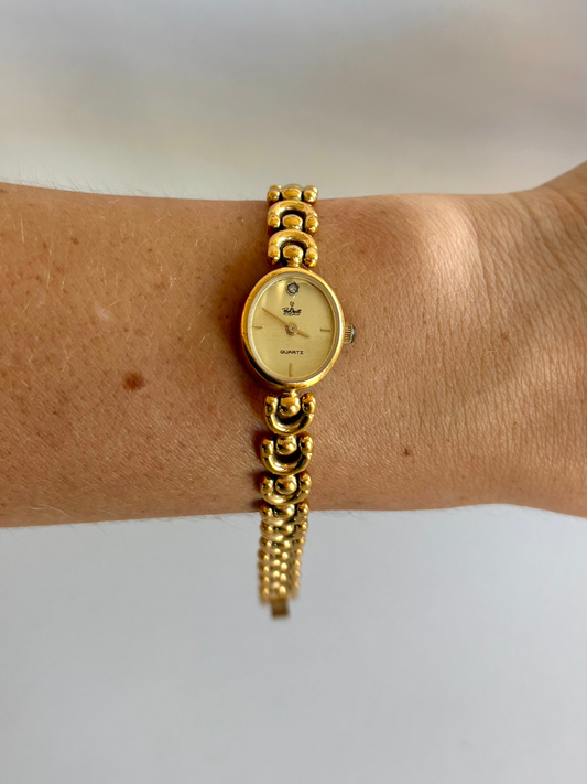 Rare Vintage Gold Toned Oval Paul Maret Womens Watch