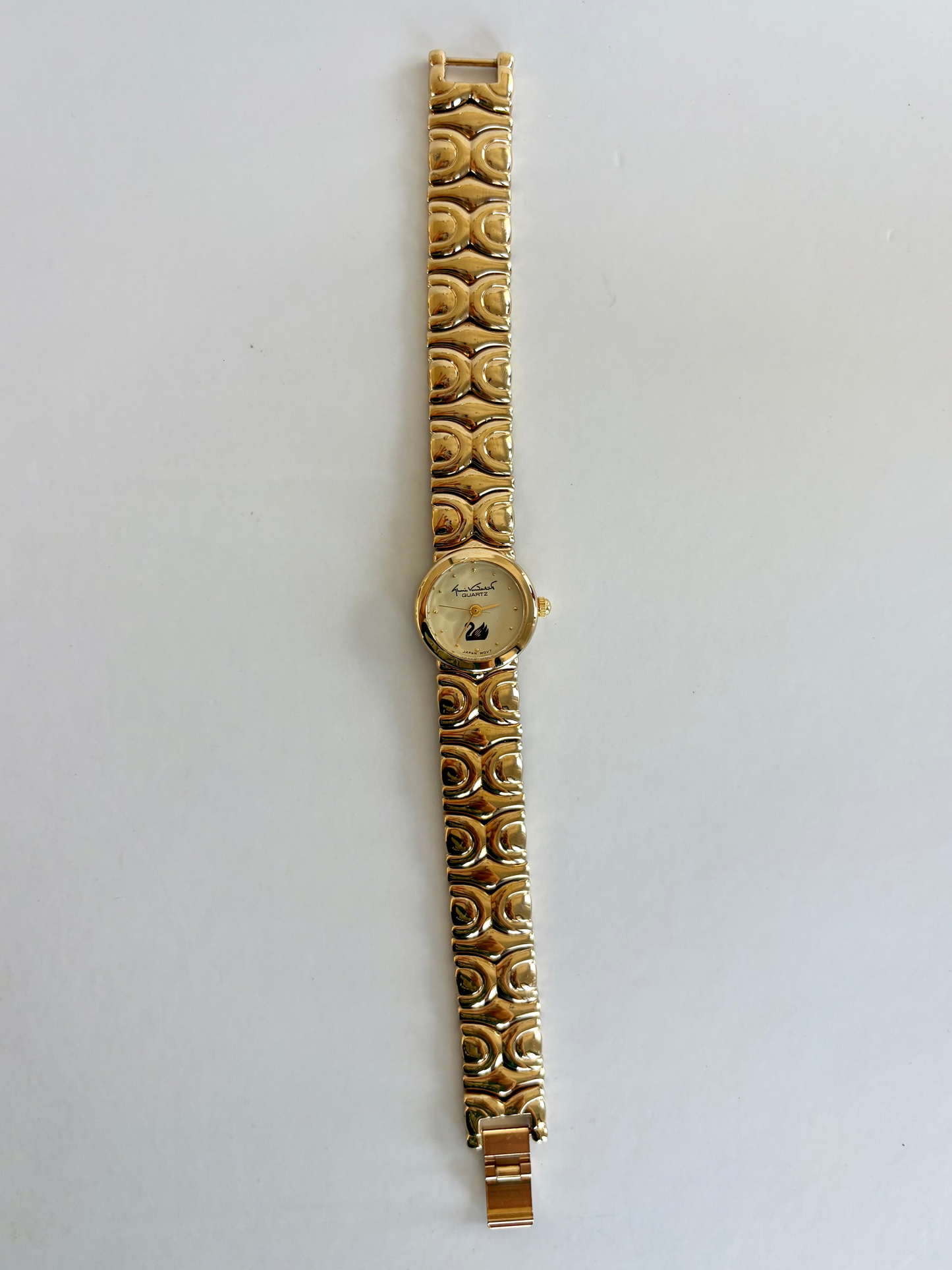 Rare Vintage Gold Toned Swan Womens Watch