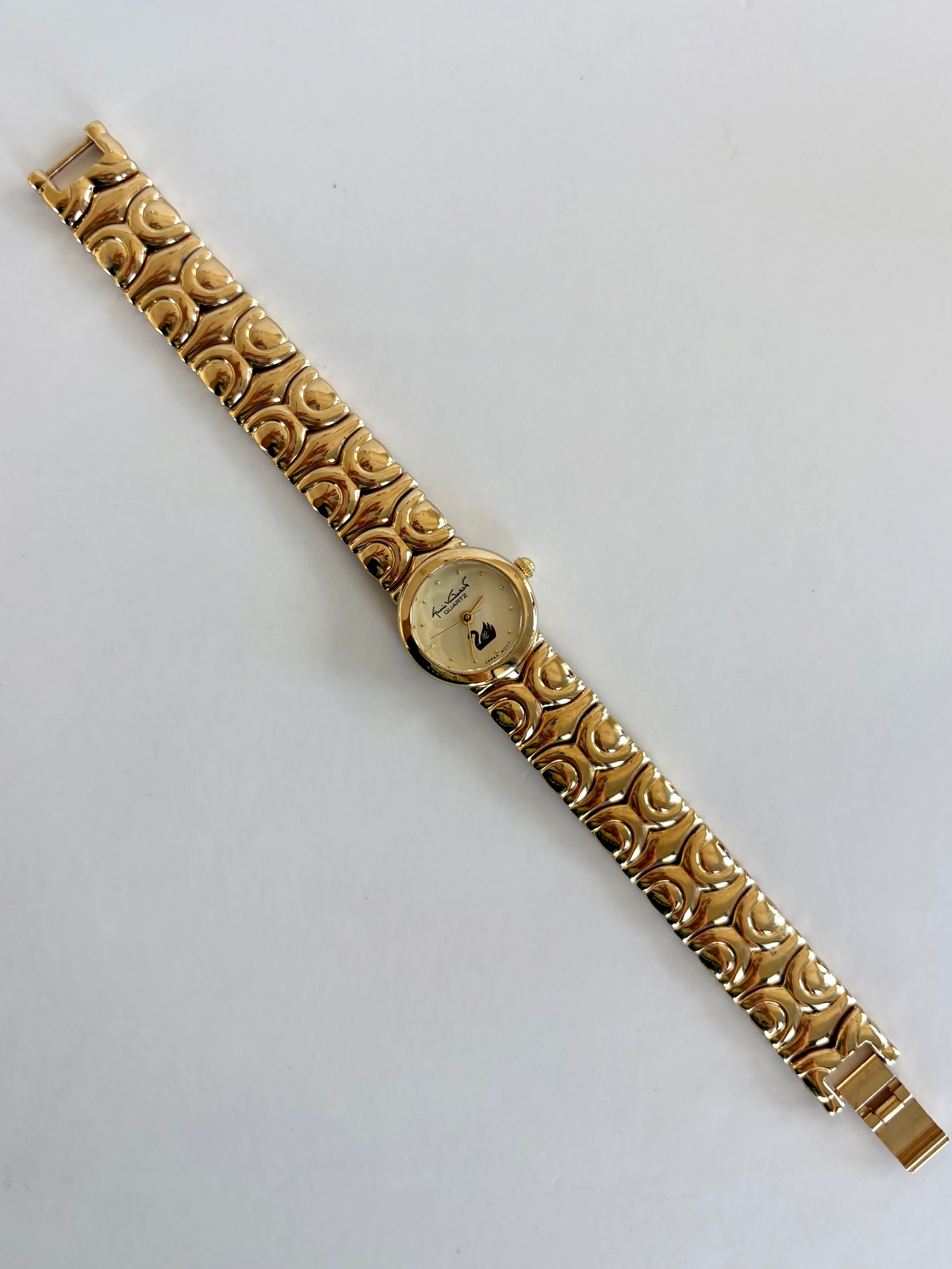 Rare Vintage Gold Toned Swan Womens Watch
