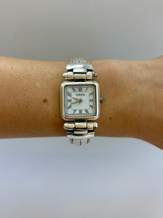 Rare Vintage Chico Silver Toned Womens Watch