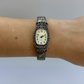Rare Vintage Black and Silver with Green Accents Womens Watch