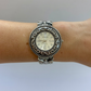 Rare Vintage Black and Silver Round Face Womens Watch