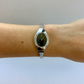 Rare Vintage Black and Silver Round Black Dial Womens Watch
