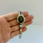 Rare Vintage Black and Silver Round Black Dial Womens Watch
