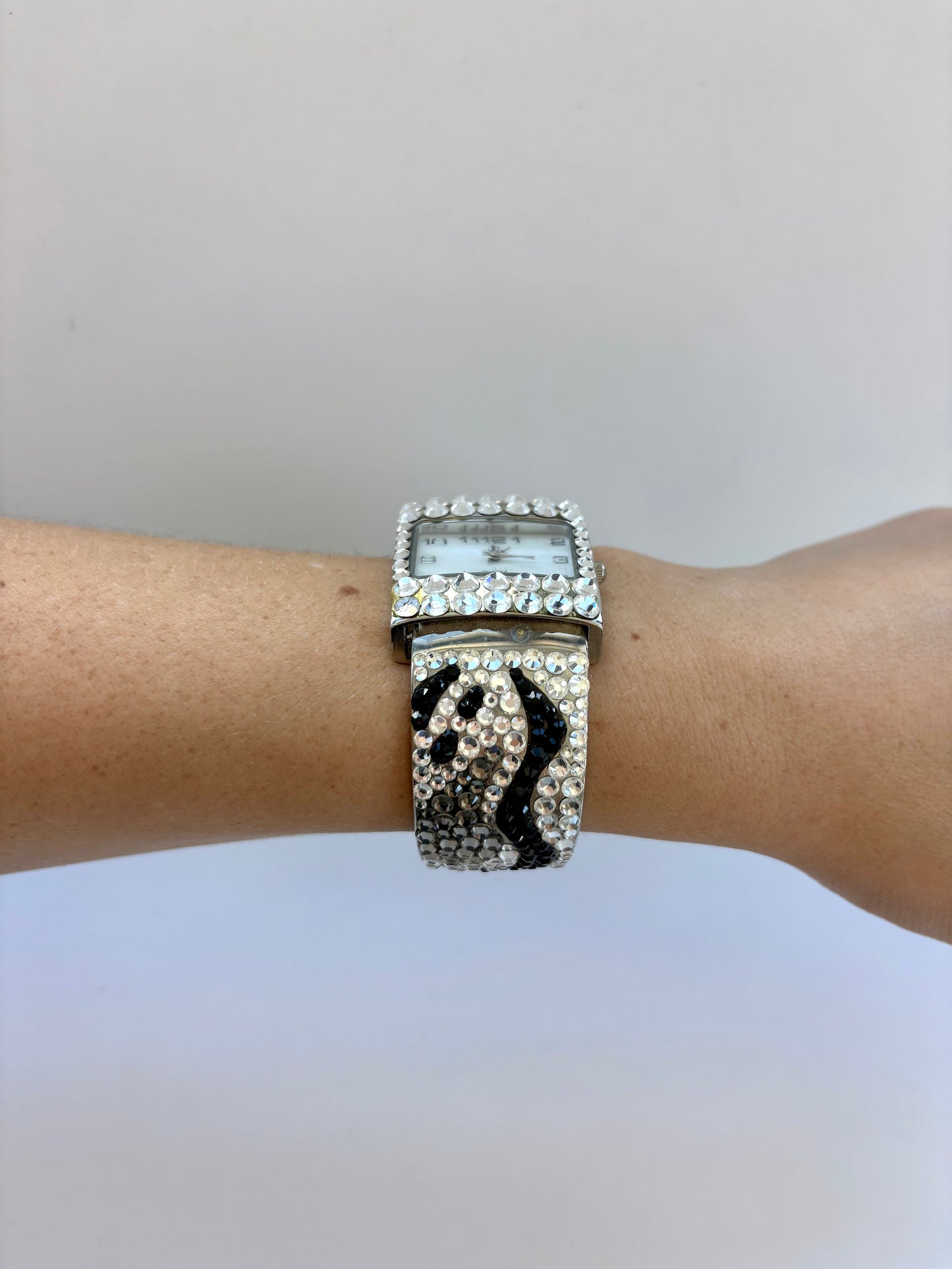 Rare Vintage Black and Silver Zebra Womens Watch