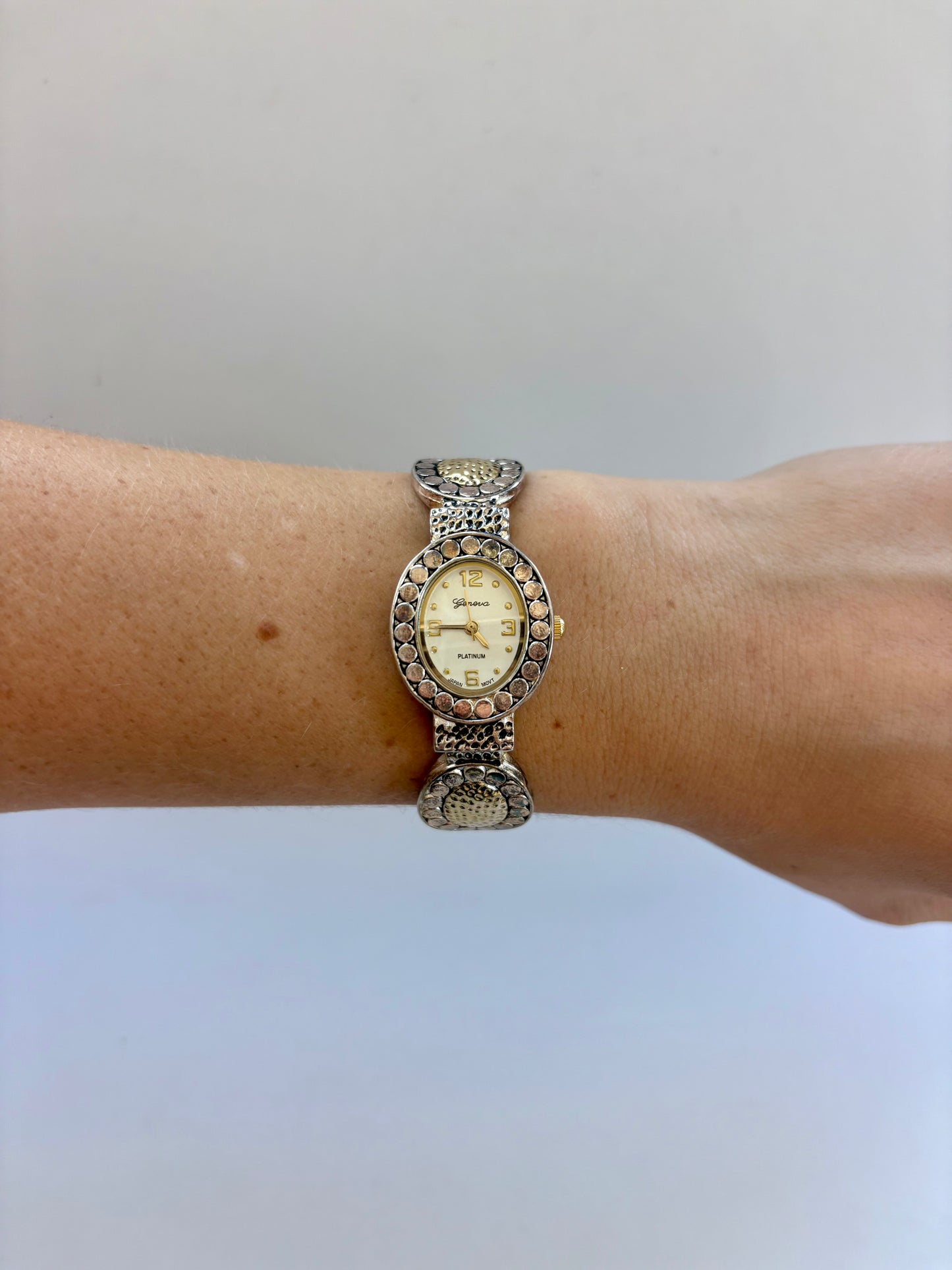 Rare Vintage Statement Gold & Silver Two Toned Womens Watch