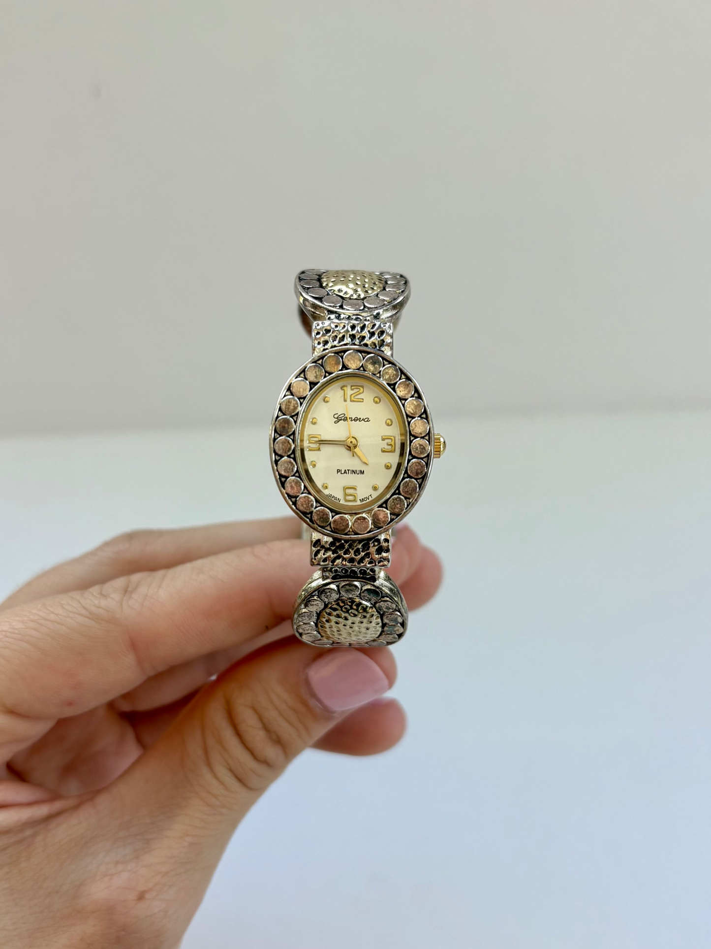Rare Vintage Statement Gold & Silver Two Toned Womens Watch