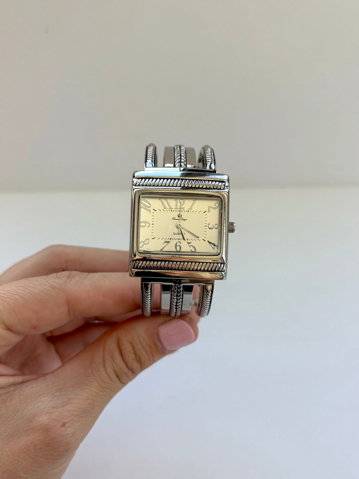 Rare Vintage Chunky Silver Womens Watch