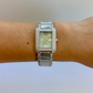 Rare Vintage Silver Toned with Blue Face Womens Watch