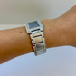 Rare Vintage Silver Toned with Blue Face Womens Watch