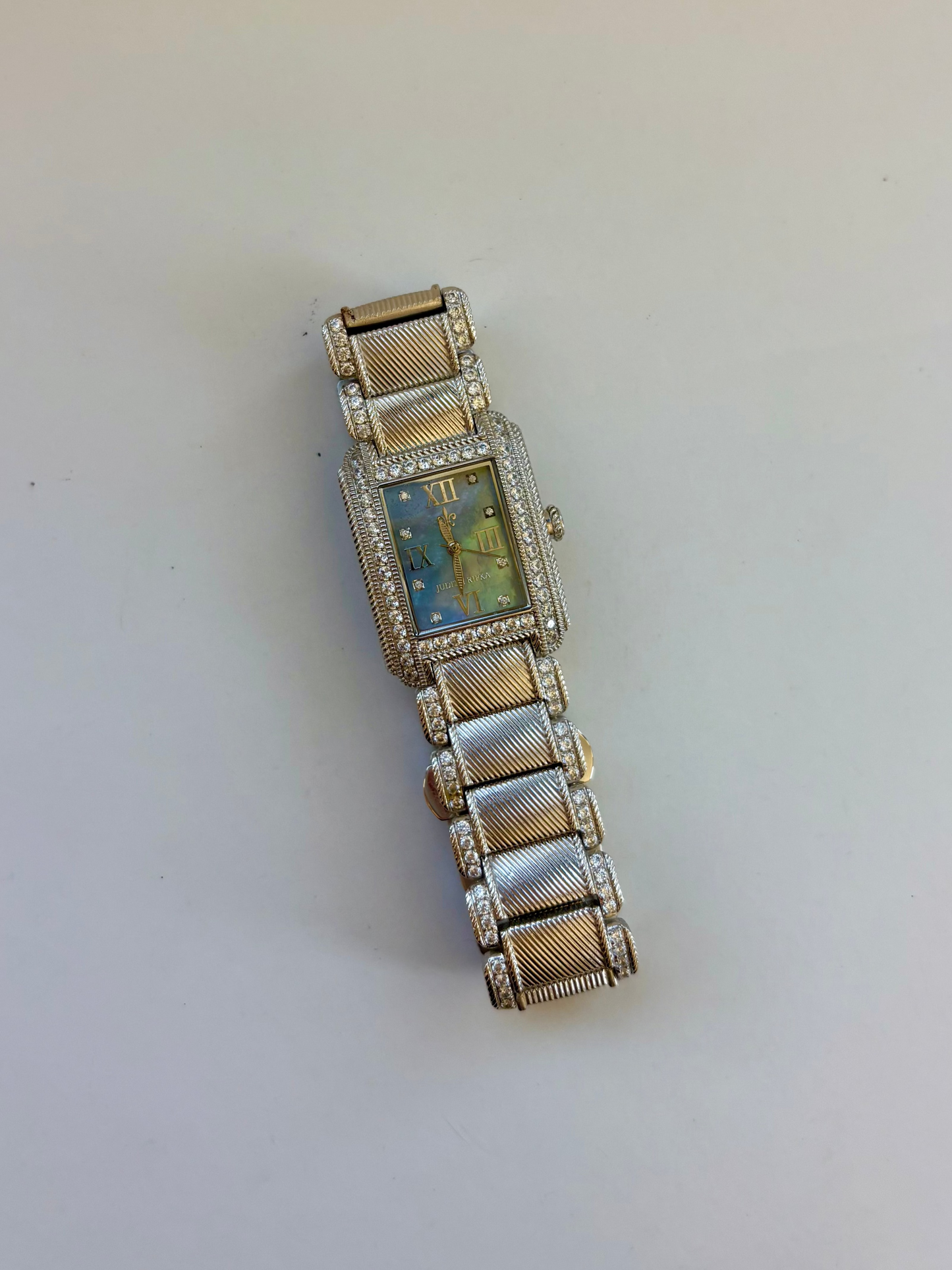 Rare Vintage Silver Toned with Blue Face Womens Watch