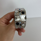 Rare Vintage Silver Rainbow Dot Rectangle Face Womens Watch