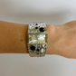 Rare Vintage Silver Rainbow Dot Rectangle Face Womens Watch