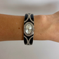 Rare Vintage Silver & Black Detail Womens Watch