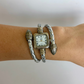 Rare Vintage Silver Twist Detail Womens Watch