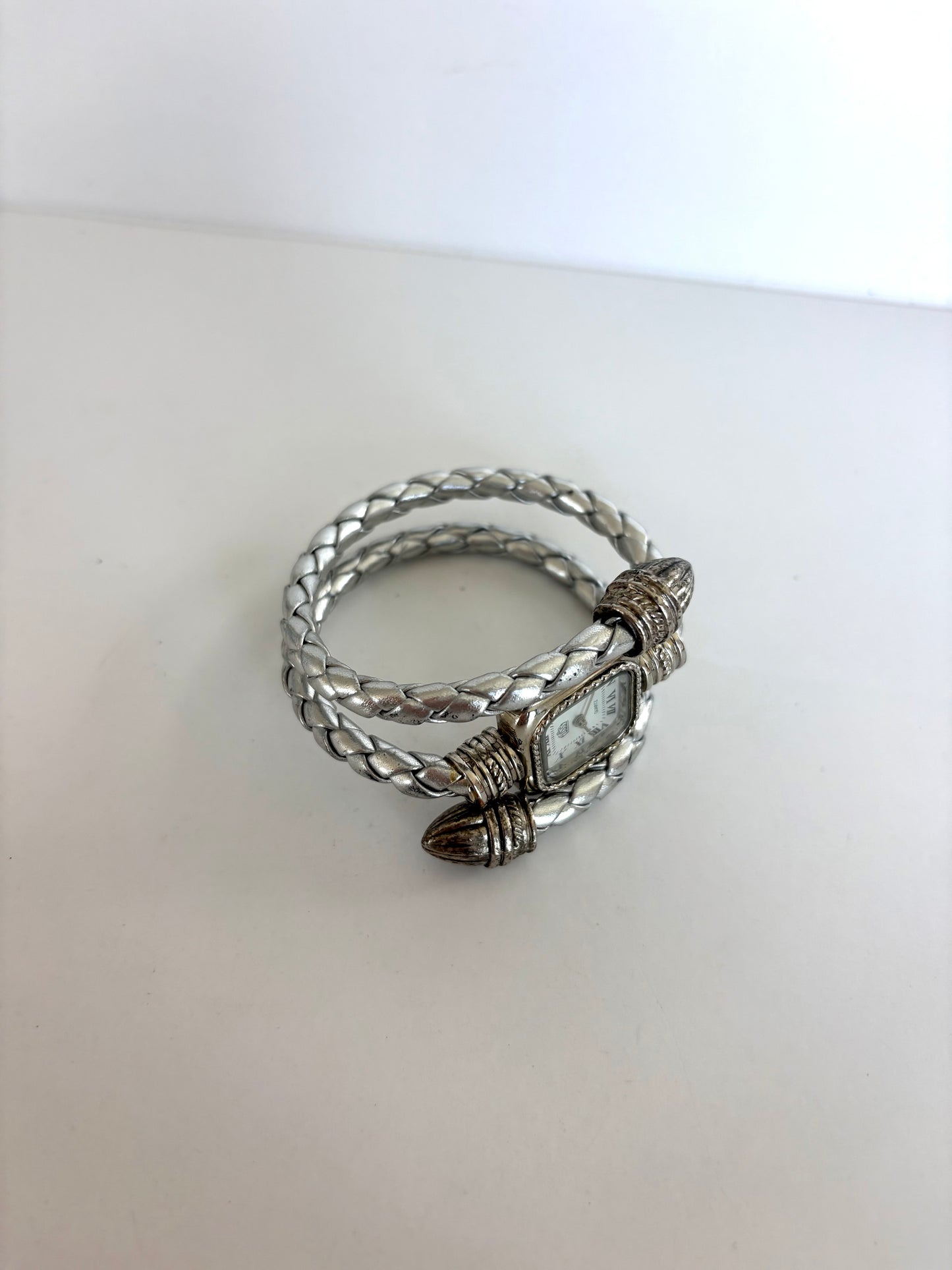 Rare Vintage Silver Twist Detail Womens Watch