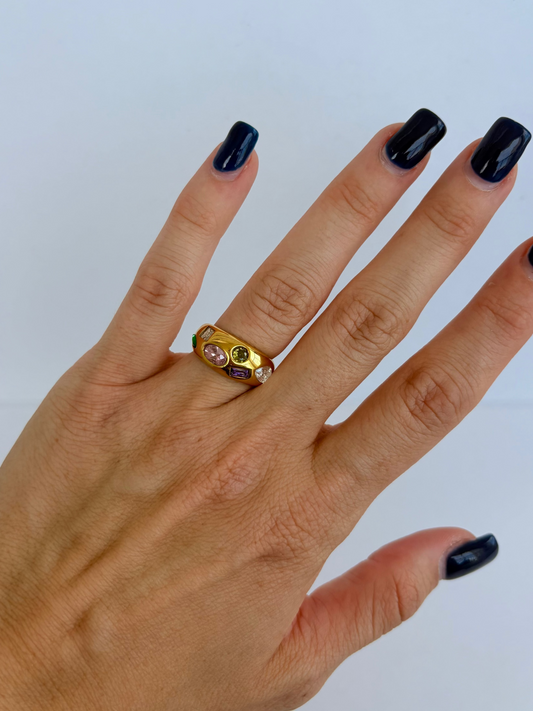 Colorful StarGaze Ring 18k Gold