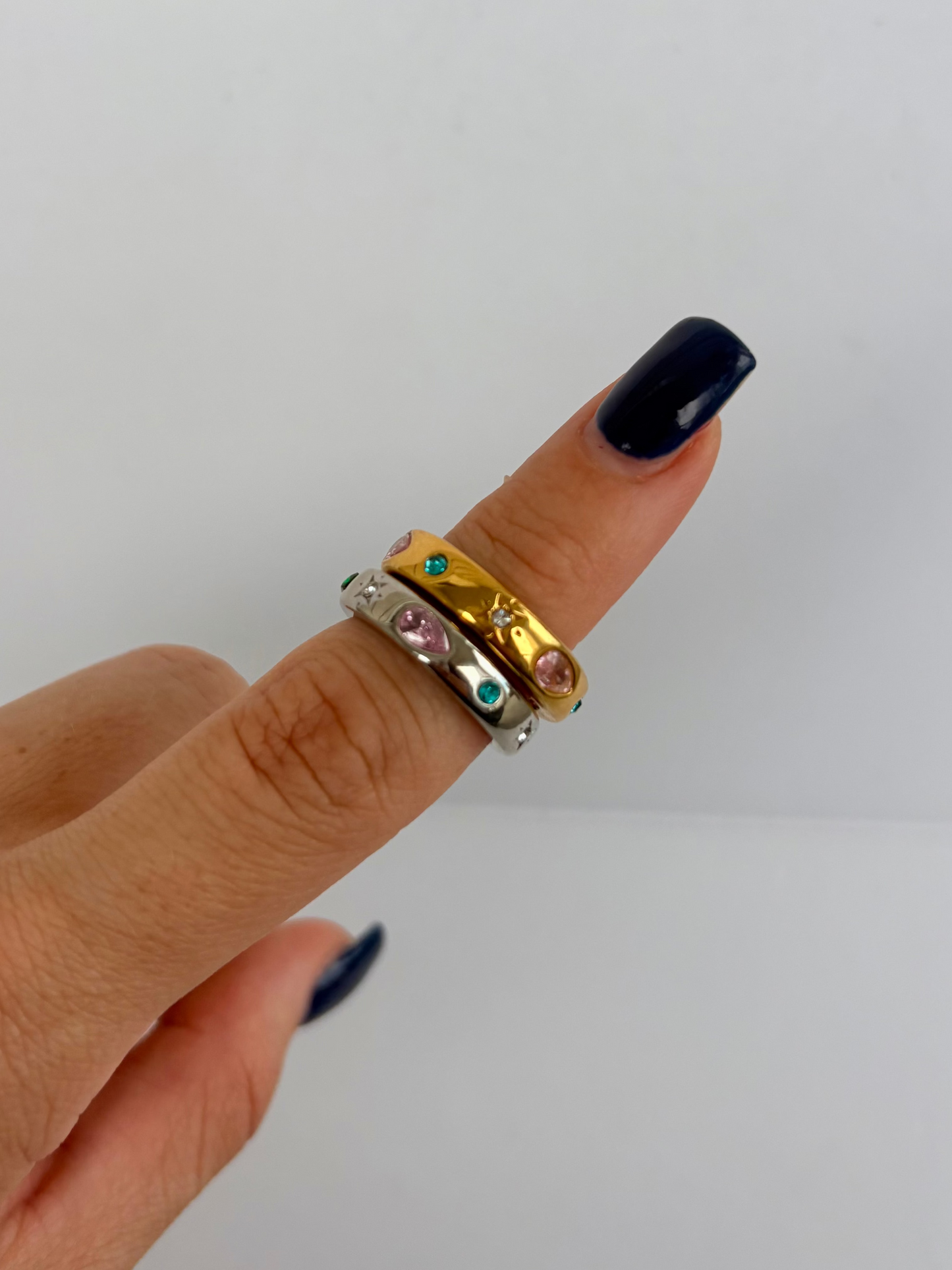 Colorful StarGaze Ring Thin 18k