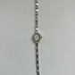 Rare Vintage Bulova Oval Diamond Silver Toned Womens Watch