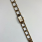 Rare Vintage Rectangle Face Silver & Gold Two Toned Womens Watch