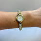 Rare Vintage Circle Diamond Gold Toned Womens Watch