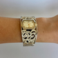 Rare Vintage White & Gold Detail Womens Watch Cusp