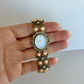 Rare Vintage Gold and Pearl Detail Womens Watch Stretchy