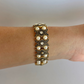 Rare Vintage Gold and Pearl Detail Womens Watch Stretchy