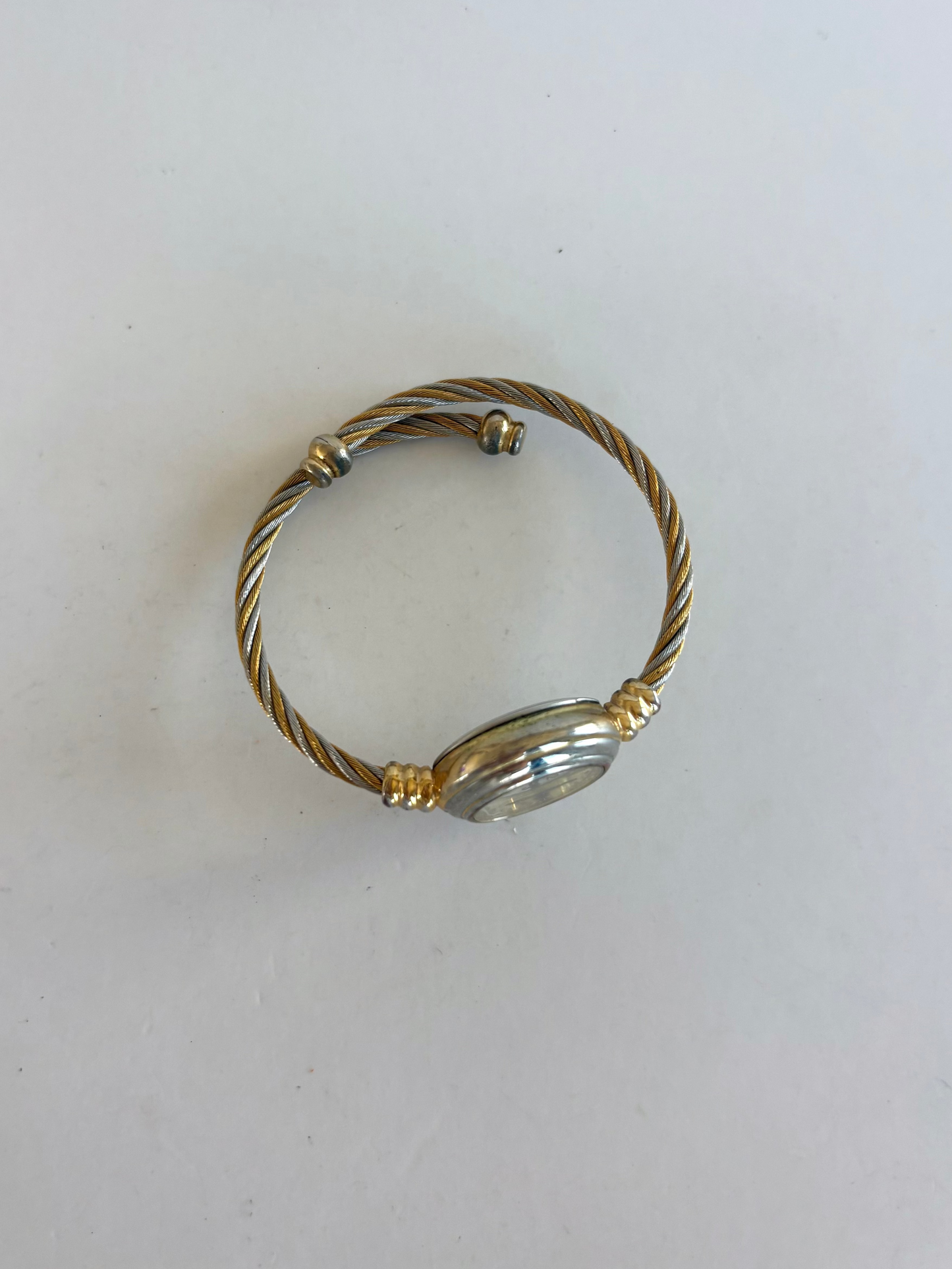 Rare Vintage Two Toned Silver & Gold Womens Watch Wrap Band