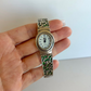 Rare Vintage Silver Toned with Green Detail Womens Watch