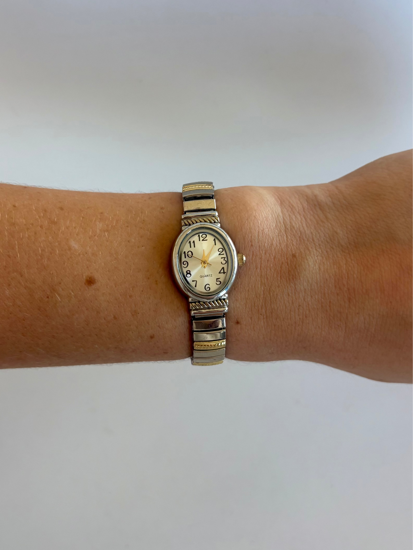 Rare Vintage Silver & Gold Two Toned Womens Watch