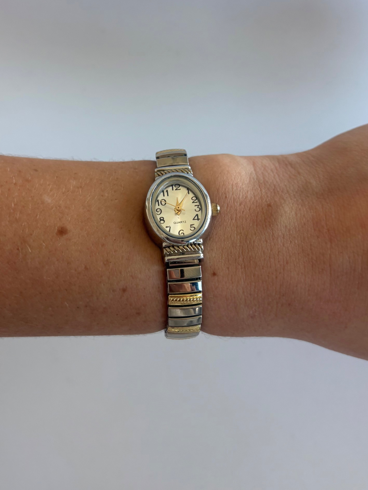 Rare Vintage Silver & Gold Two Toned Womens Watch