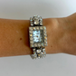 Rare Vintage Retro Crystal Silver Toned Womens Watch