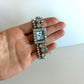 Rare Vintage Retro Crystal Silver Toned Womens Watch