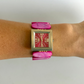 Rare Vintage Retro Pink Detail Womens Watch
