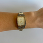 Rare Vintage Silver Gold & Black Detail Womens Watch