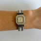 Rare Vintage Silver & Black Detail Womens Watch