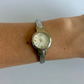 Rare Vintage Two Toned Gold Detail Circle Dial Dainty Womens Watch