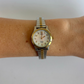 Rare Vintage Two Toned Circle Dial Dainty Womens Watch